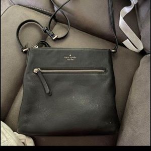 Kate spade cross body black gold zipper